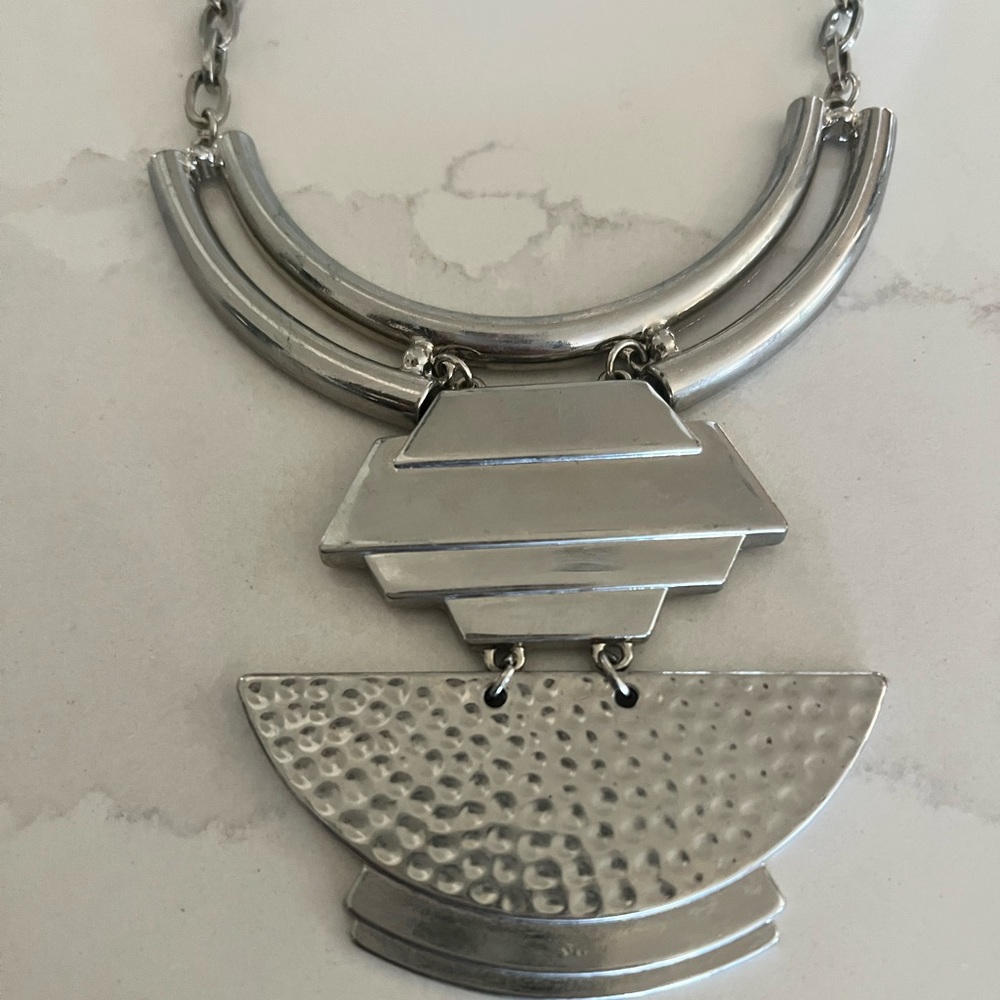 High quality hammered silver necklace